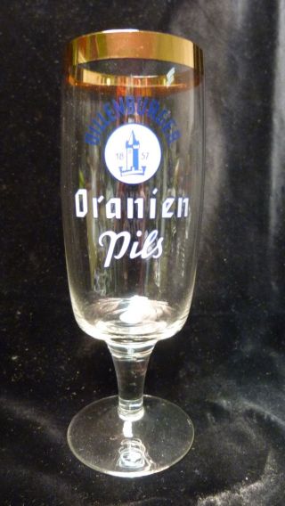 Altes Vintage Bierglas - Dillenburger Oranien Pils - Breiter Goldrand - Ca.  60er Bild