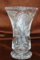 Kristall Vase Tischvase Kristallvase 16cm 670g - 60er Jahre Kristall Bild 1