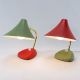 Altes Paar Tischlampen 50s Lampe Rot GrÜn 50er Vintage Leuchte Desk Lamp 1950-1959 Bild 5