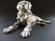 : Jugendstil Hund Dog Art Nouveau Bernhardiner Retriever Versilbert Figur 7c Wmf 1890-1919, Jugendstil Bild 3