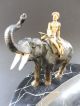 : Wiener Jugendstil Bronze Elefant Elephant Gold Mahout Art Nouveau Bowl Marmor 1890-1919, Jugendstil Bild 4