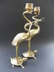 Jugendstil Bronze Kranich Schlange Snake Leuchter Crane Turtle Art Nouveau A Wmf 1890-1919, Jugendstil Bild 1