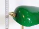Herrliche Bankers Lamp Tischlampe Mit Grünem Glasschirm Art Deco Stil Gefertigt nach 1945 Bild 5