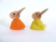 Paar Steiff Hasen Eierwärmer Alter Silberknopf Im Ohr Gelb Und Orange Tiere Bild 2