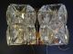 Paar Hochwertige Dickwandige 50er Jahre Design Kristallglas Wandleuchter Lampen 1950-1959 Bild 4