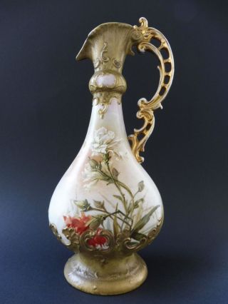 Jugendstil Karaffe Vase Floral Keramik At Nouveau Jug Malerei Wahliss Amphora ? Bild