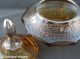 Antike Bonboniere Glas Kristallglas Bersteinfarben Mit Silberauflage Art Deko Kristall Bild 1