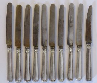 10x Antike Biedermeier Messer Silbermesser Nicht Gepunzt Antikes Besteck Bild