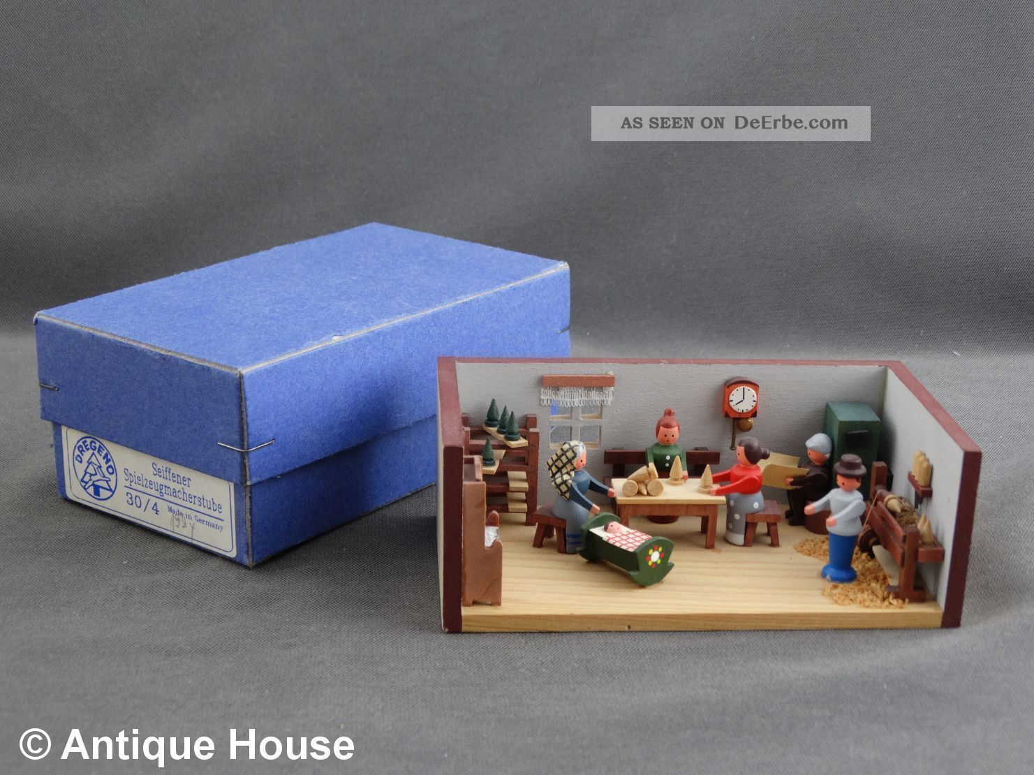 Erzgebirge Volkskunst Miniatur Seiffener Stübelmacher Spielzeugmacherstube Objekte nach 1945 Bild