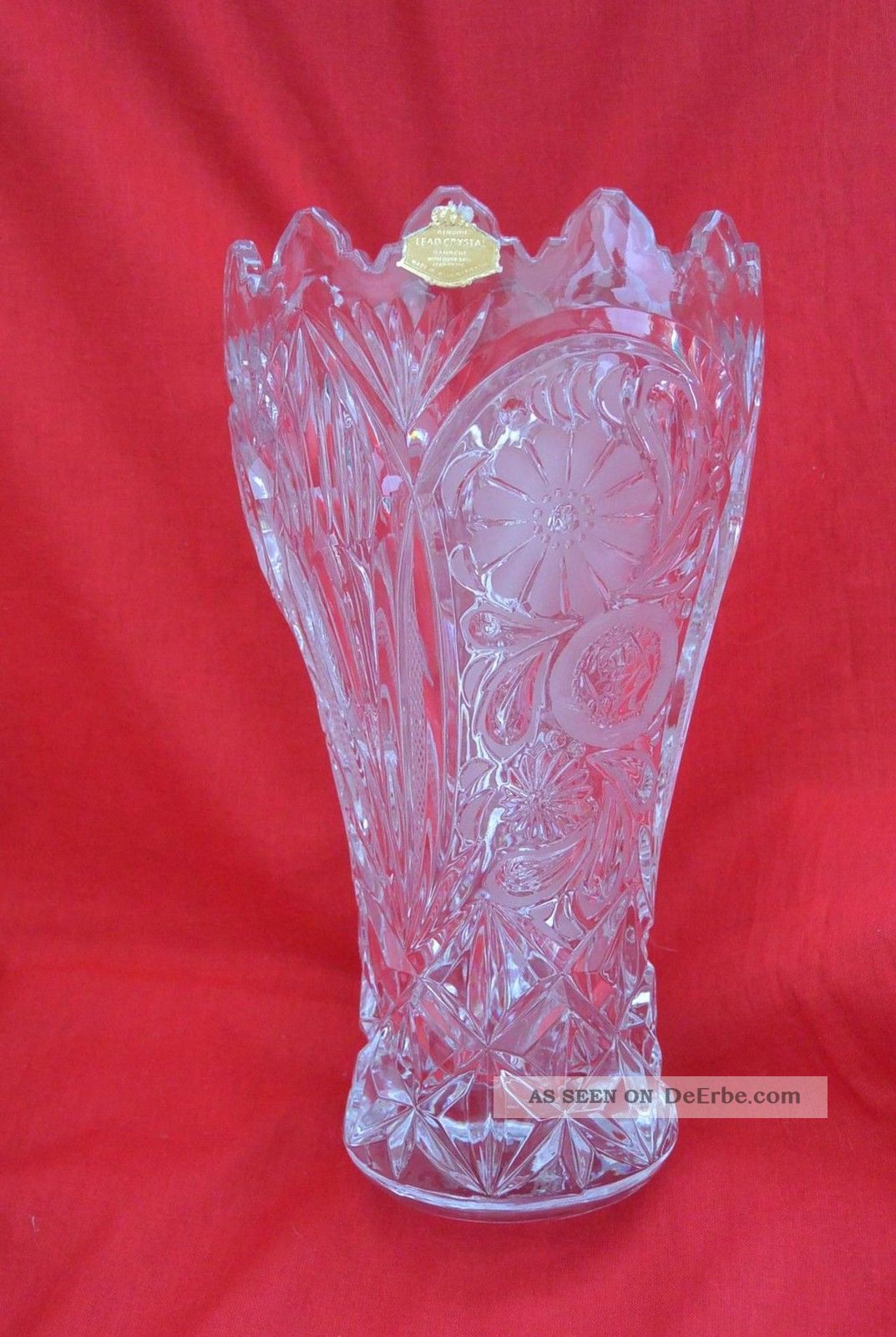 Antik Bleikristall Tischvase Vase 25cm Toller Schliff - Made In Germany Kristall Bild