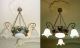 Alte Antike Decken Hänge Lampe 3arm 4fl.  Frankreich Um 1920 Antike Originale vor 1945 Bild 1