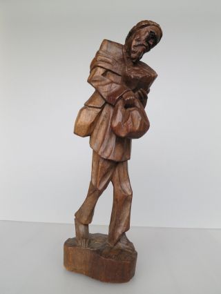 HolzfÄller Bettler Wanderer Mann Holzschnitzerei Figur Holz Schnitzerei Bild