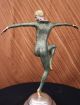 Vintage Grosse Art Deco Marmorfigur Tanzer Dimitri Chiparus Bronze Skulptur Antike Bild 5