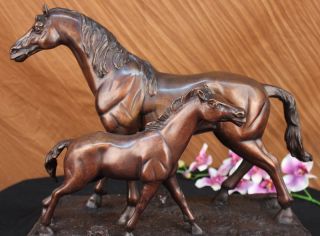 Stute Fohlen Hot Cast Bronze Horse Racing Pony Farm Skulptur Große Figur Kunst Bild