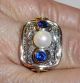 585 Ring Goldring Um 1920 - 30 Art Deco 0,  36 Ct.  Diamanten,  Saphire,  Perle 8,  8g G 54 Ringe Bild 9