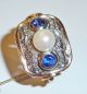 585 Ring Goldring Um 1920 - 30 Art Deco 0,  36 Ct.  Diamanten,  Saphire,  Perle 8,  8g G 54 Ringe Bild 6
