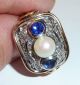 585 Ring Goldring Um 1920 - 30 Art Deco 0,  36 Ct.  Diamanten,  Saphire,  Perle 8,  8g G 54 Ringe Bild 7