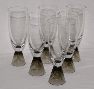 6x Rosenthal Fortuna - Elsa Fischer - Treyden - Sektglas Sektflöte Glas Rauchglas Bild