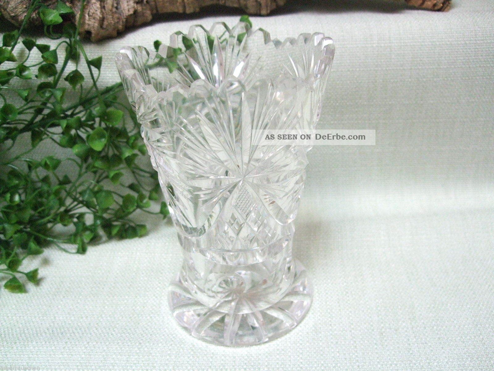 Prächtige Kristall Vase Blumenvase Mit Schliff Schleuderstern 7163 Kristall Bild