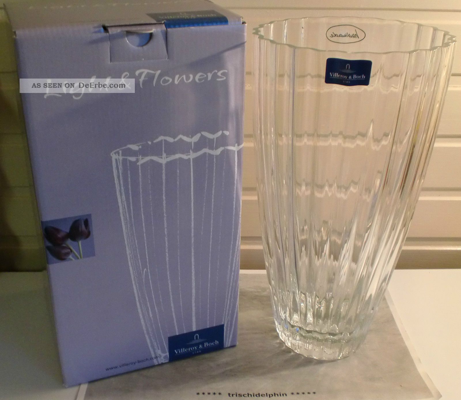 Vase Glas Lilienvase Blumenvase Kristall Villeroy & Boch Light & Flowers Dekorglas Bild
