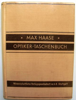 Max Haase „optiker - Taschenbuch“ Bild