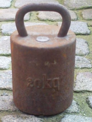 Großes Altes Gewicht Eisen Eisengewicht Hantel Handgewicht Dezimalwaage 20kg (31 Bild