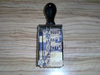 Antik Stempel Dachbodenfund Verstellbar Kaufmann Zahlenstempel Dose Flasche Dm Bild