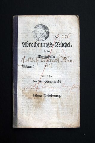 Altes Abrechnungs - Büchel Von 1802,  Bergbau,  
