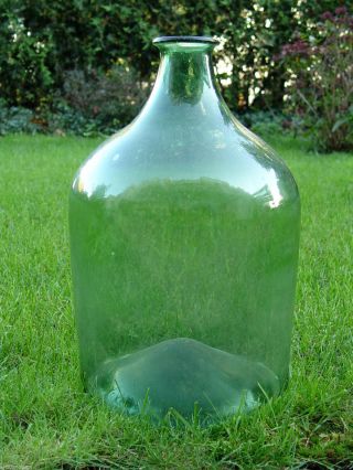 Große Antike Mundgeblasene Waldglas Apotheker Flasche,  Boden Eingestochen,  Abriss Bild