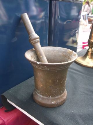 Antiker Bronze MÖrser Mit Pistill Deutschland 18.  Jh. Bild