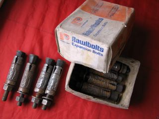 8 Alte Rawplug Rawlbolts 5/8 Rawl 16mm Pat. ,  Bergbau,  Schwerlast - Metalldübel 70er Bild