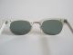 Cat Eye Brille Sonnenbrille Altweiss Chrom Grüne Gläser Unisex 50er 60er Jahre Optiker Bild 3