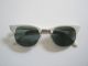 Cat Eye Brille Sonnenbrille Altweiss Chrom Grüne Gläser Unisex 50er 60er Jahre Optiker Bild 4