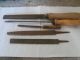5 Antike Alte Werkzeuge,  2 Feilen,  2 Feilen Ohne Griff,  1 Raspel Zimmermann Bild 1