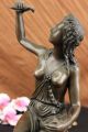 Nackte Indianische Prinzessin Mit Taube Bronze Statue Art Deco Skulptur Figur Antike Bild 11