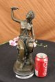 Nackte Indianische Prinzessin Mit Taube Bronze Statue Art Deco Skulptur Figur Antike Bild 1