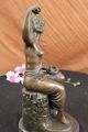 Nackte Indianische Prinzessin Mit Taube Bronze Statue Art Deco Skulptur Figur Antike Bild 8