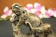 Bronze Skulptur Drei Elefanten Statue Dekor Tier Figur Antike Bild 6