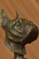 Deutsche Englisch Boxer Bulldog Bronzeskulptur Marmorsockel Kunst Statue Dekor Antike Bild 9