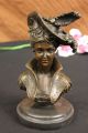 Bronzeskulptur Elegantes Mädchen Mit Hut Statue Art Deco Figur Marmorsockel Antike Bild 11