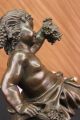 Bronzeskulptur Nacktes Mädchen Mmit Trauben In Der Hand Antike Bild 11