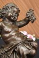 Bronzeskulptur Nacktes Mädchen Mmit Trauben In Der Hand Antike Bild 7