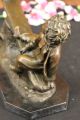 Bronze Statue Kolonialzeit Kinder Spiel Auf Wippe Skulptur Figur Kunst Antike Bild 9