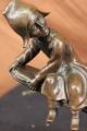 Bronze Statue Kolonialzeit Kinder Spiel Auf Wippe Skulptur Figur Kunst Antike Bild 4