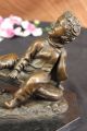 Bronze Statue Kolonialzeit Kinder Spiel Auf Wippe Skulptur Figur Kunst Antike Bild 5