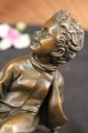 Bronze Statue Kolonialzeit Kinder Spiel Auf Wippe Skulptur Figur Kunst Antike Bild 6