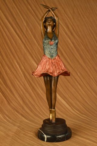 Bronze Skulptur Ballerina Tänzerin Groß Signiert Von Collettt Statue Kunst Deko Bild