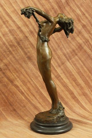 Heiß Guss Nackte Frau Wein Statue Jugendstil Deko Marmorunterseite Figur Dekor Bild
