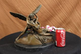 Elegante Bronze Liebhaber Amor Psyche Romantik Skulptur Figur - Kultur Große Bild