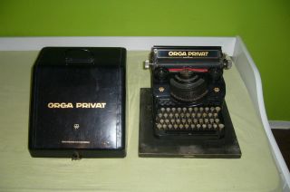 Alte Orga Privat Schreibmaschine Mit Blechkasten,  Rar Bild